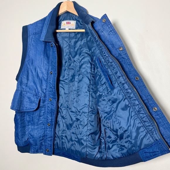 Vintage Demoiselle Famous Sports Wear Utility Full Zip Blue Vest Sz L - Picture 3 of 8